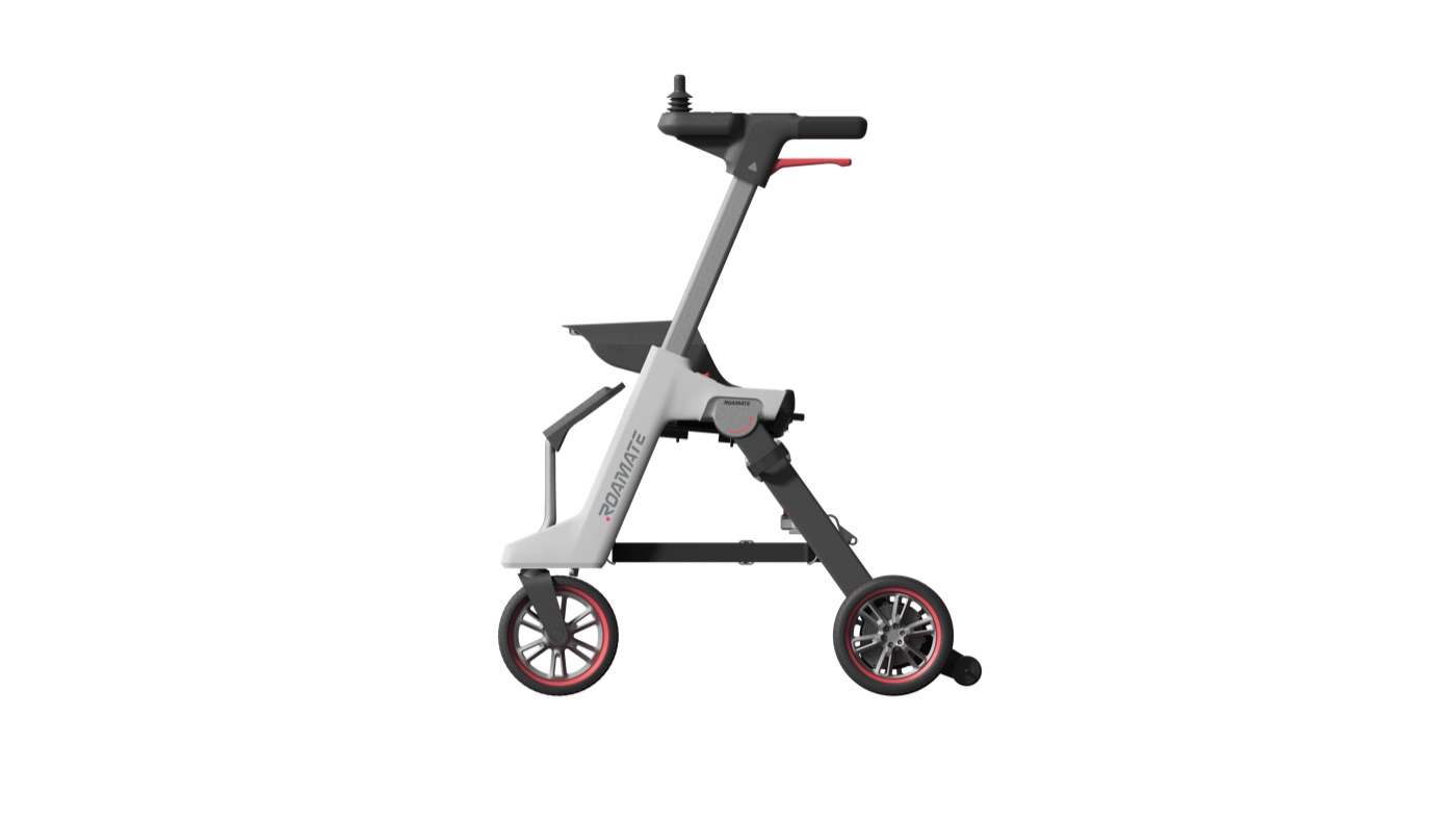 Roamate e-rollator mode side view